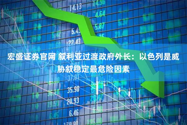 宏盛证券官网 叙利亚过渡政府外长：以色列是威胁叙稳定最危险因素